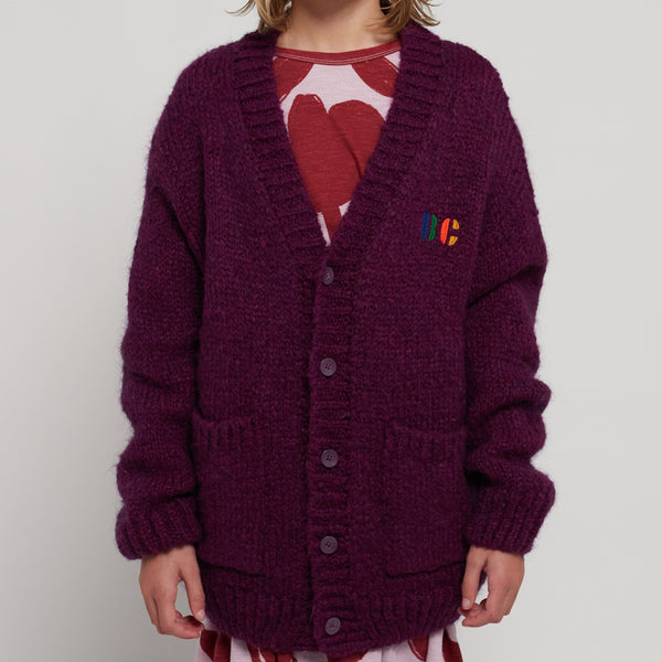 BC Embroidered Wool Blend Deep V Neck Cardigan