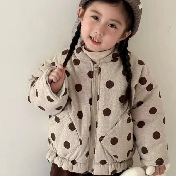 Raya Padded Polka Dot Bomber Jacket