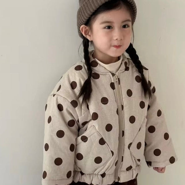 Raya Padded Polka Dot Bomber Jacket