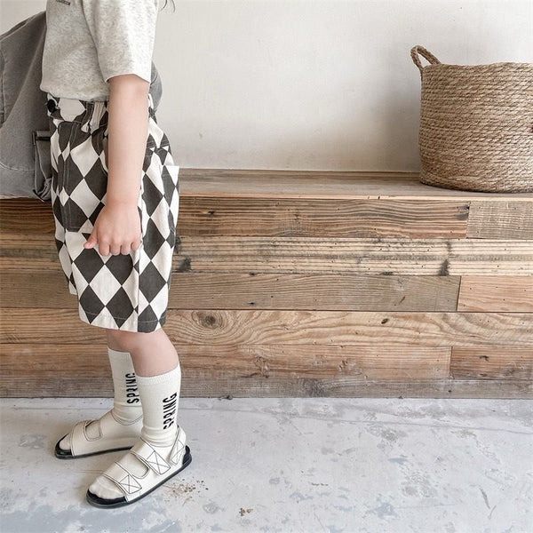 Nia Diamond Checkerboard Shorts (Black)