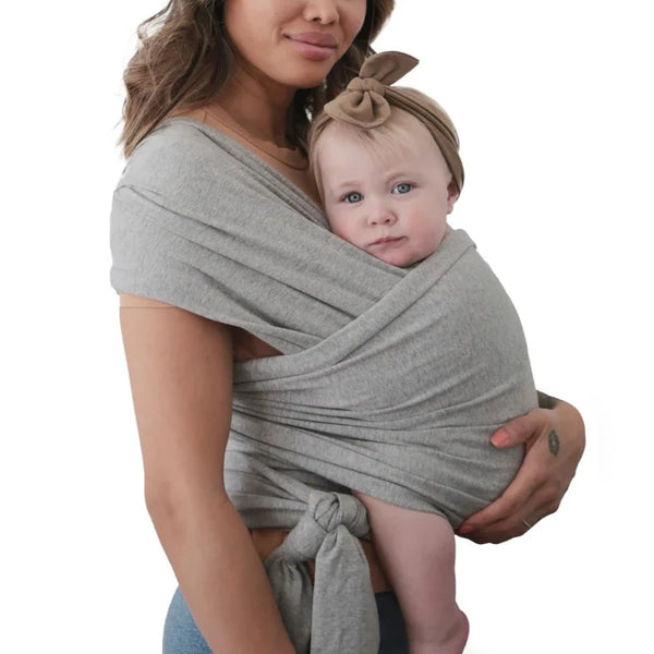 Organic Cotton Wrap Round Baby Carrier (Grey Melange)