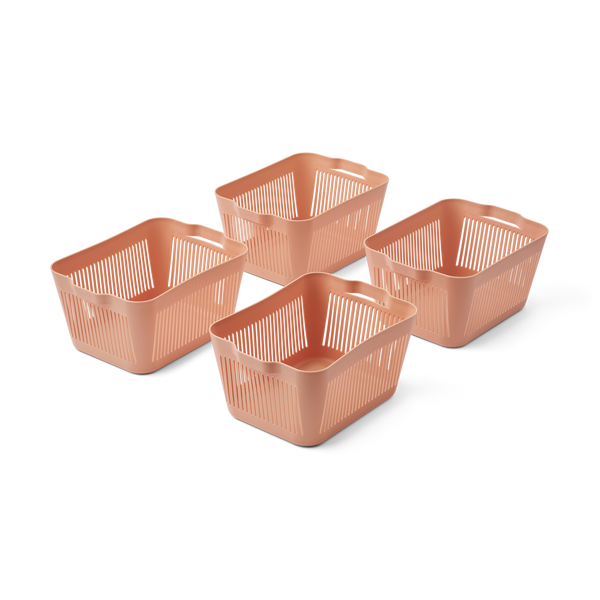 Makeeva Small Storage Basket Pack of 4 (Tuscany Rose)