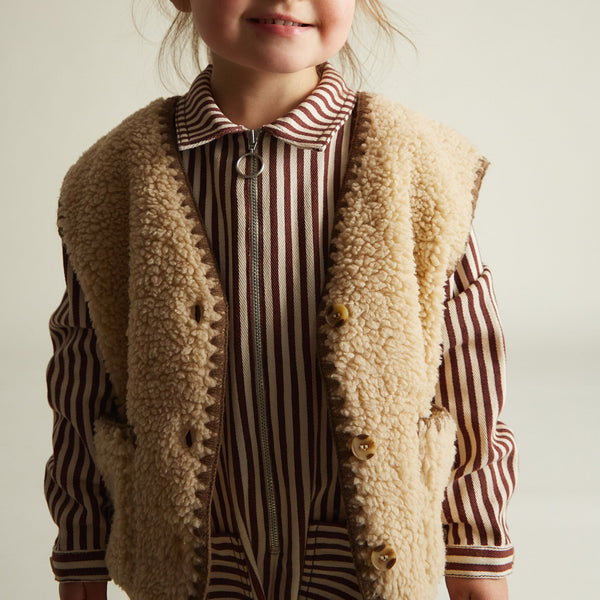 Syd Maroon Stripe Boilersuit Overall