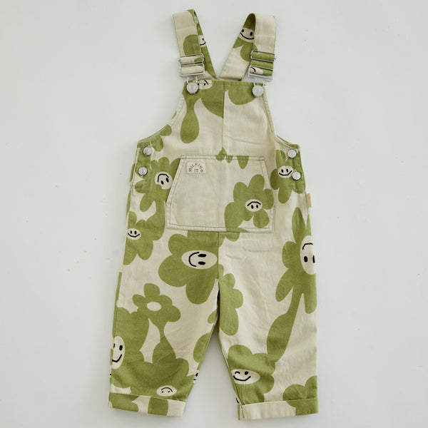 Smiley Splodge Printed Cotton Dungarees