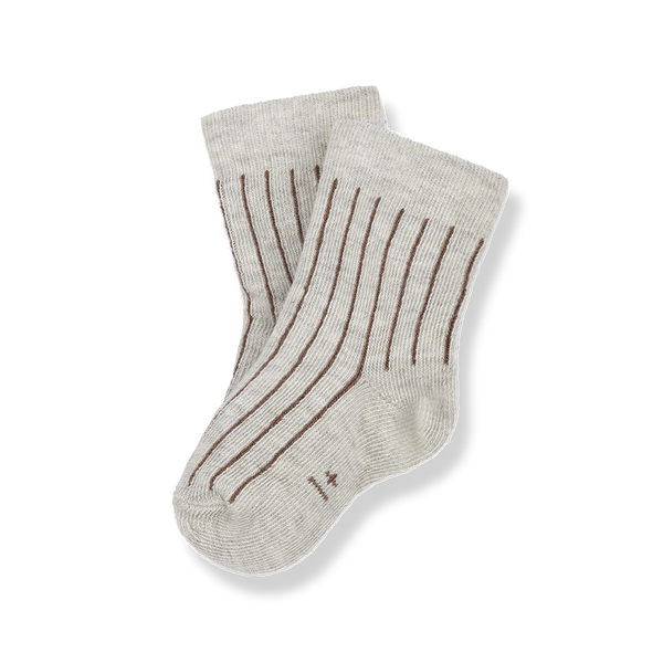 Eliana Stripe Ankle Socks (Ivory)