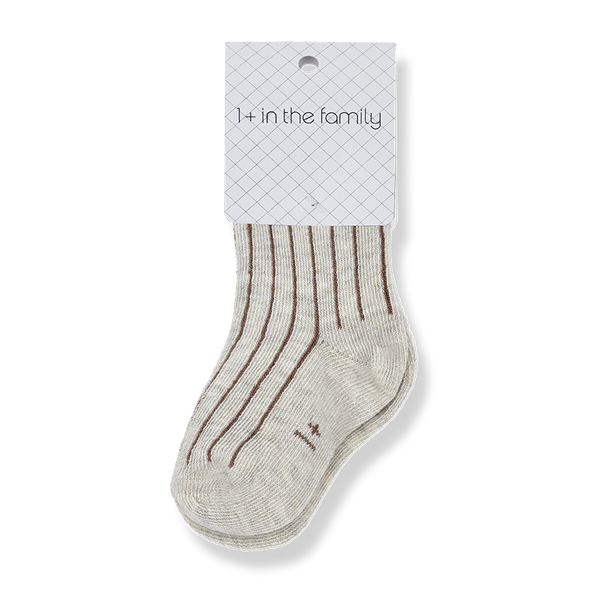 Eliana Stripe Ankle Socks (Ivory)