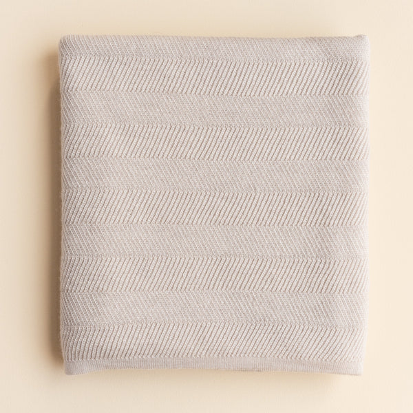 Freddie Merino Wool Knitted Baby Blanket (Cream)