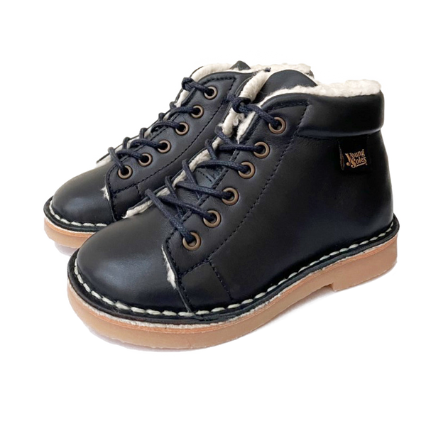 Fletcher Fur Lined Leather Monkey Boots (Navy)