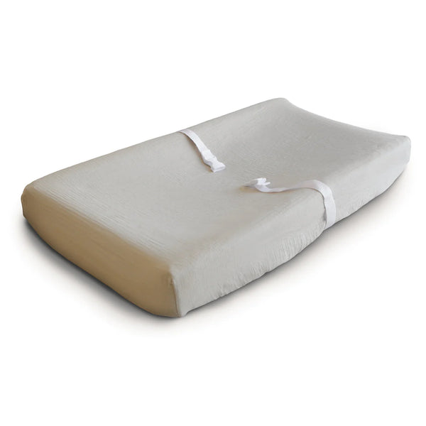 Organic Cotton Baby Changing Mat Cover (Fog)