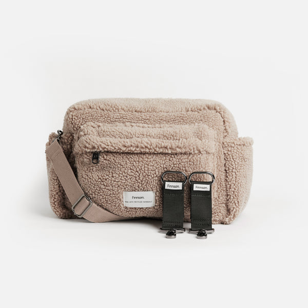 Freya Borg Eco Oversized Stroller Organiser + Buggy Clips (Beige)