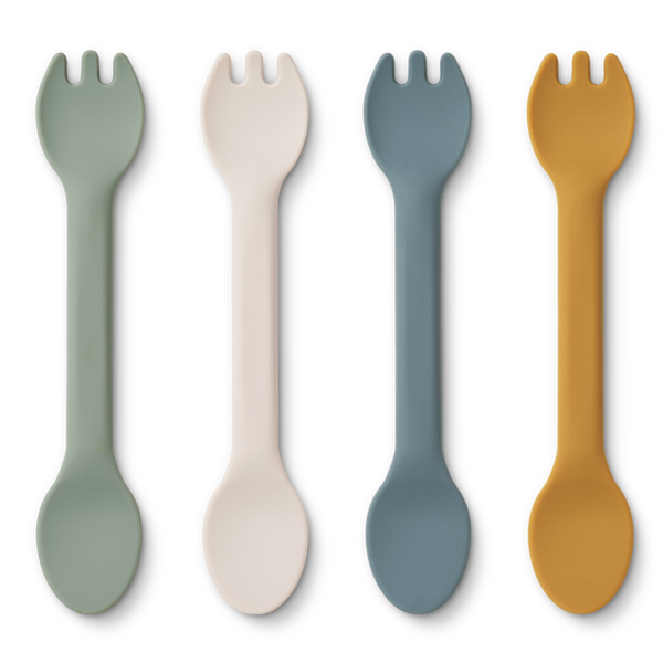 Jan 2-in-1 Baby Spork Set Pack of 4 (Faune Green Mix)
