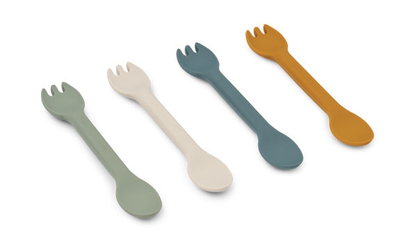 Jan 2-in-1 Baby Spork Set Pack of 4 (Faune Green Mix)