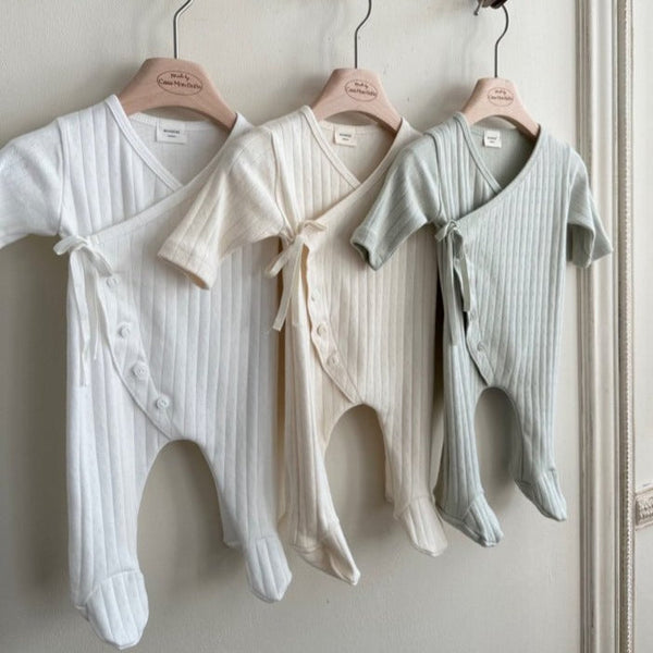 JeJe Pointelle Rib Cotton Baby Bodysuit (Mint)