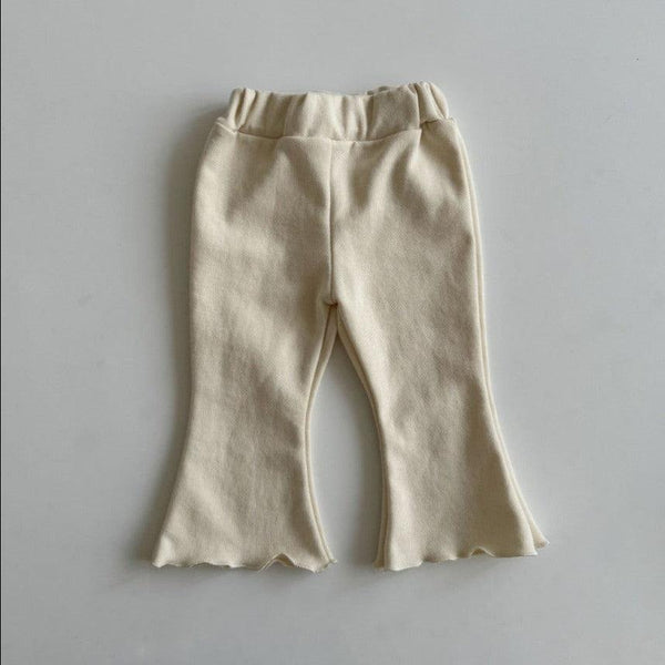 Demi Cotton Crop Flared Leggings (Ivory)