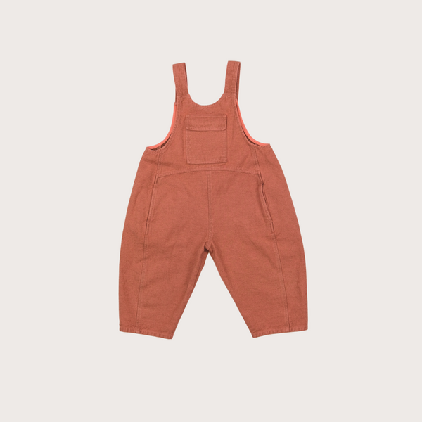 Kai Oversized Denim Dungarees (Coral)