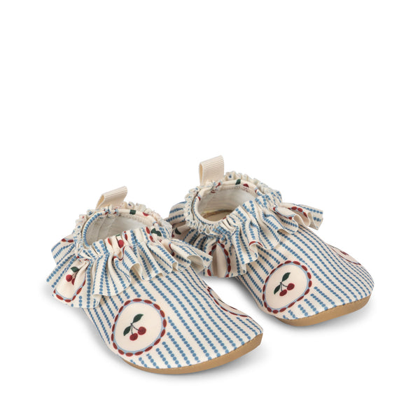 Cherry Stripe Frilled Swim Shoes