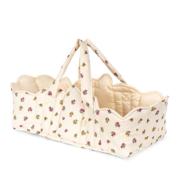 Peonia Floral Print Doll Carrier Basket