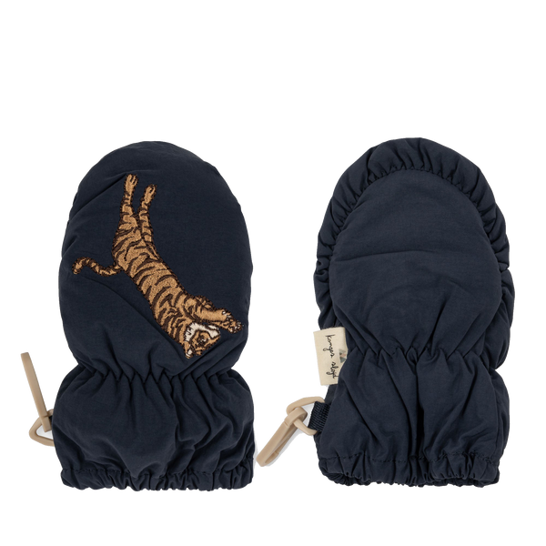 Juno Tiger Embroidered Quilted Baby Mittens (0-18 Months)