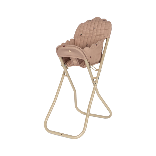 Cherry Print Cotton Quilted FoldAway Dolls High Chair Konges Slojd
