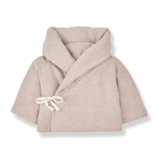 More Hooded Wrap-Over Baby Jacket (Nude)