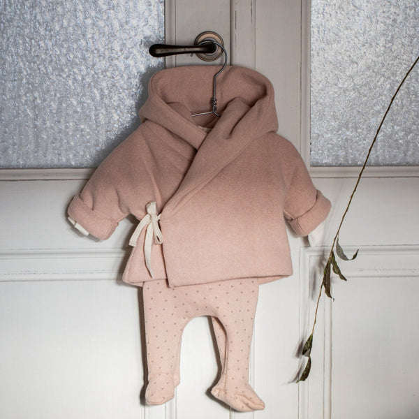 More Hooded Wrap-Over Baby Jacket (Nude)