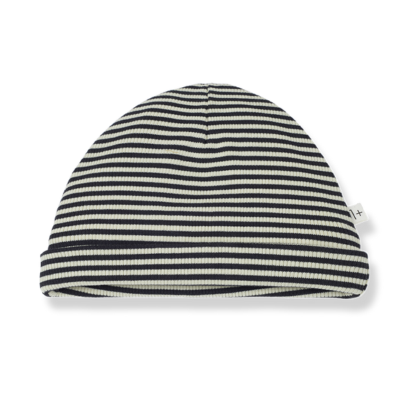 Rio Cotton Ribbed Striped Baby Beanie (Anthracite)