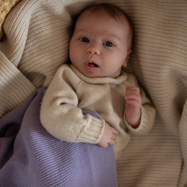 Georgette Fine Knit Merino Wool Baby Jumper (Cream)