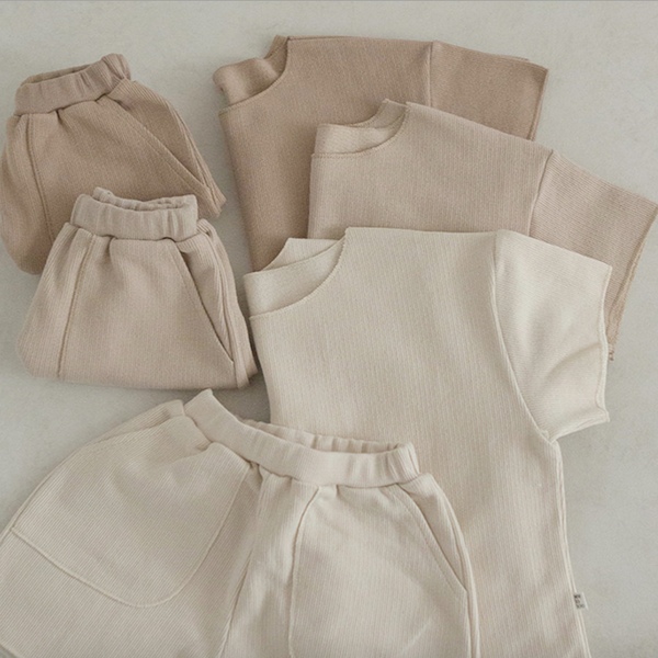 Miller Boxy Tee and Shorts Baby Set (Oat)