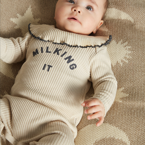 Cozmo Moon + Star Neutral Organic Knit Blanket