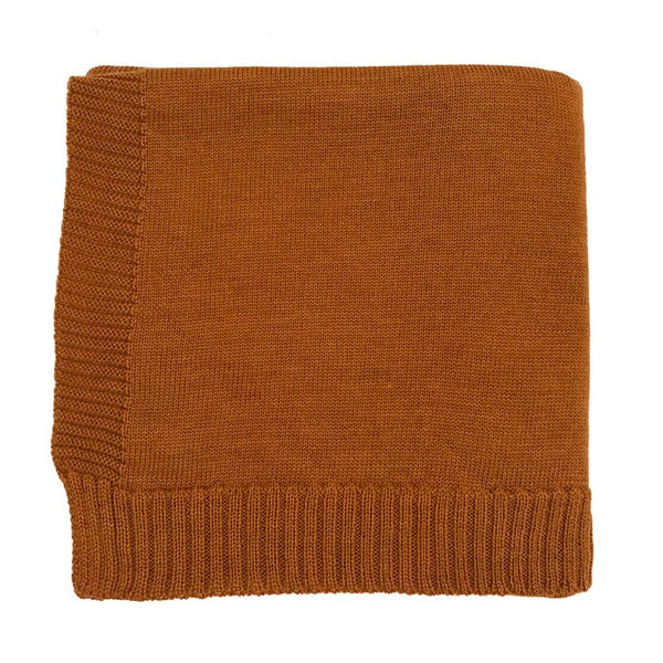 Didi Merino Wool Jersey Knit Baby Blanket (Rust)