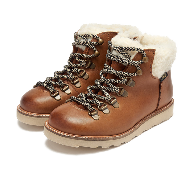 Eddie Fur Lined Leather Hiking Boot (Tan)