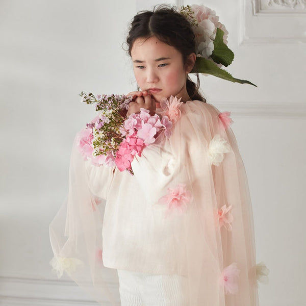Floral Layered Tulle Cape