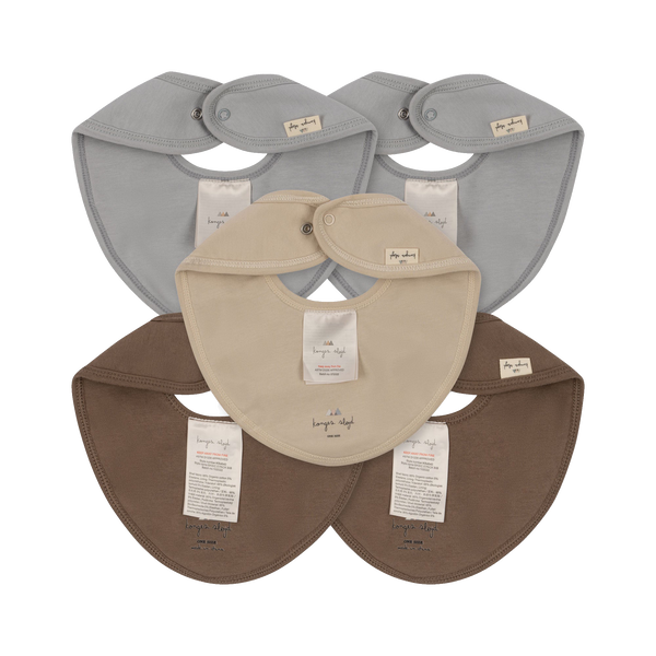 Baby Basic Cotton Bibs Pack of 5 (Harbour Mist)
