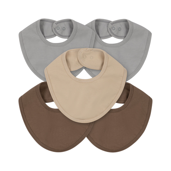 Baby Basic Cotton Bibs Pack of 5 (Harbour Mist)