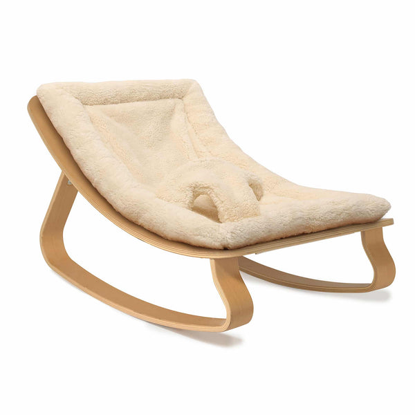 Levo Beech Baby Rocker with Teddy Fur Milk Cushion