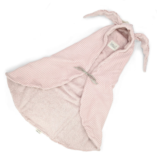 Hooded Bunny-Ear Baby Swaddle (Rose Dot)