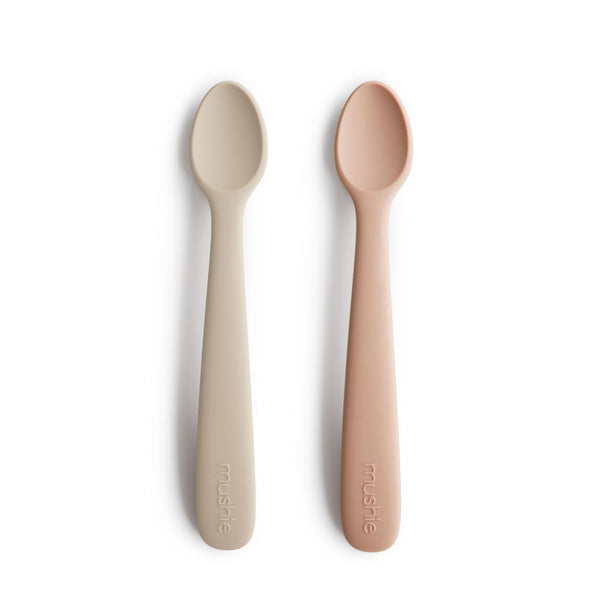 Mushie Silicone Spoon Set (Shifting Sand and Blush)