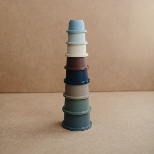 Mushie Original Tonal Stacking Cups (Forest)