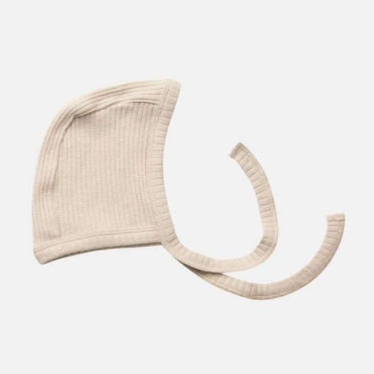 Organic Cotton Rib Classic Baby Bonnet (Oat)