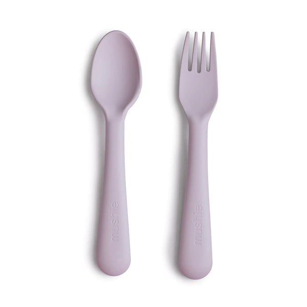 Mushie Fork + Spoon (Soft Lilac)