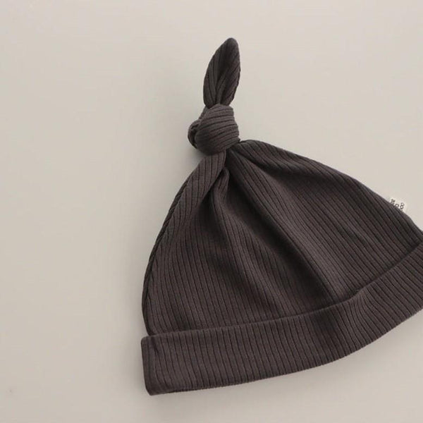 Ertha Ribbed Knotted Hat (Charcoal)