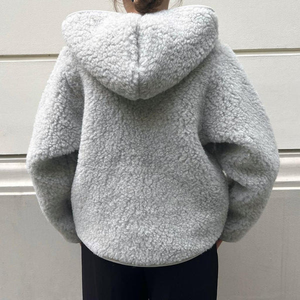 MAMA Ciara 100% Wool Hooded Jacket (Grey)