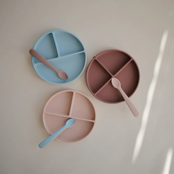 Silicone Suction Partition Plate (Powder Blue)