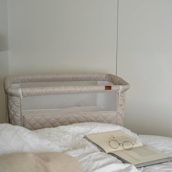 Co-Sleeper Side by Side Baby Crib (Quilted Clay)