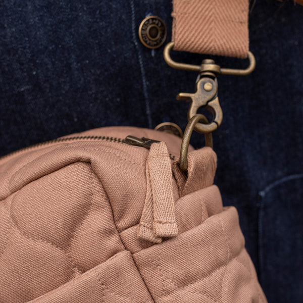 Quilted Cotton Pram Organiser Cross-Body Bag (Latte)