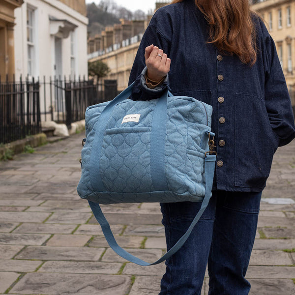 Baby Changing Bag with Pram Clips (Denim)