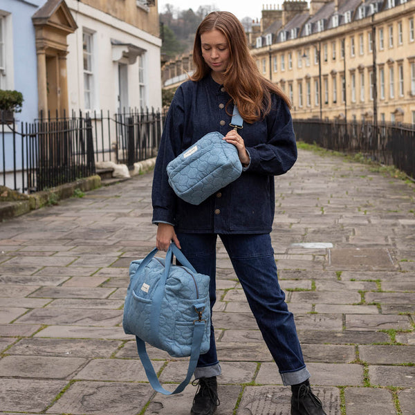 Baby Changing Bag with Pram Clips (Denim)