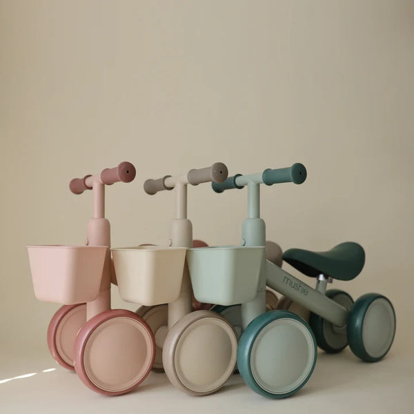 Mushie Mini Toddler Bike with Basket (Sage)-PRE ORDER 3-4 WEEKS