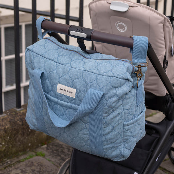 Baby Changing Bag with Pram Clips (Denim)