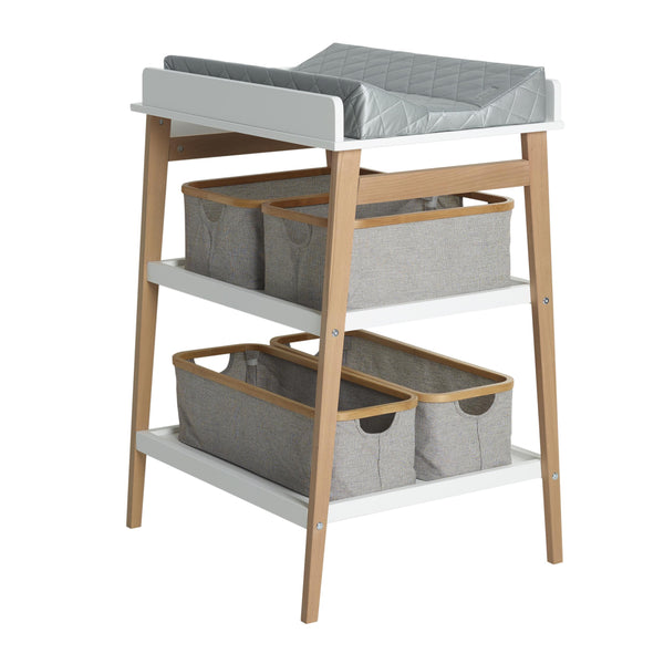 Hip Wooden Changing Table (White/Natural)